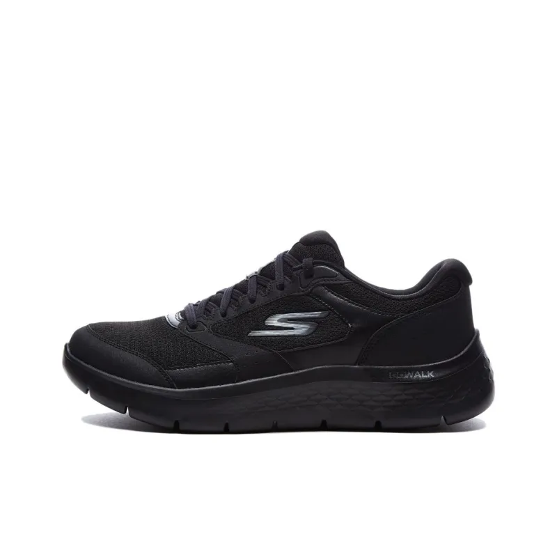 Skechers Go Walk Fle Abrasion Resistant Breathable Low Top Casual Running Shoes Men's Black-0
