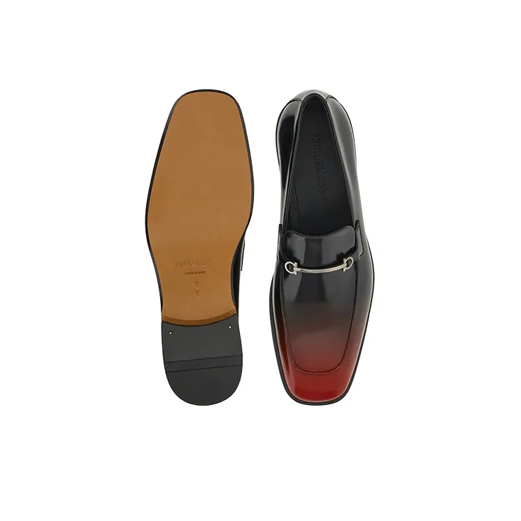 FERRAGAMO Gancini-buckle Gradient Leather Loafers-4