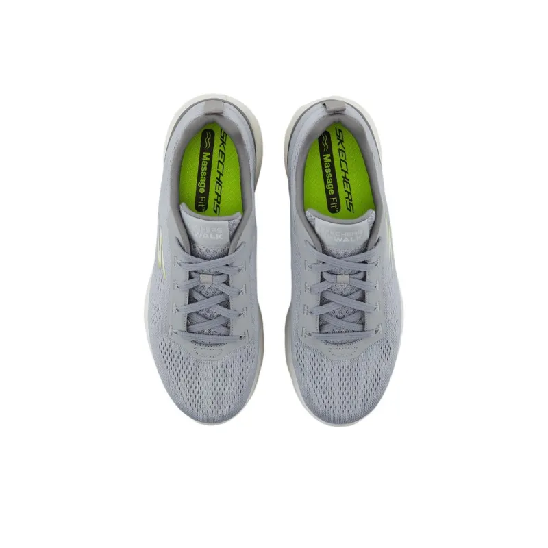 Skechers Go Walk Massage Fit Anti-Slip Wear-Resistant Low-Top Casual Shoes Men's Gray Korean Style-4