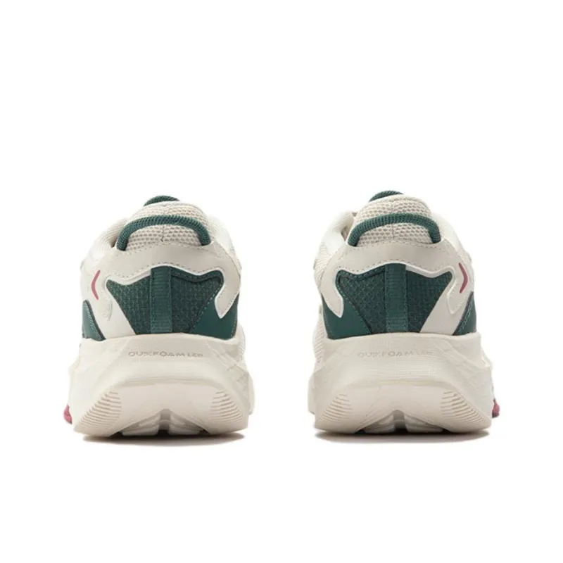 361° Type Anti Slip Wear Resistant Low Top Running Shoes Men's White Green-3