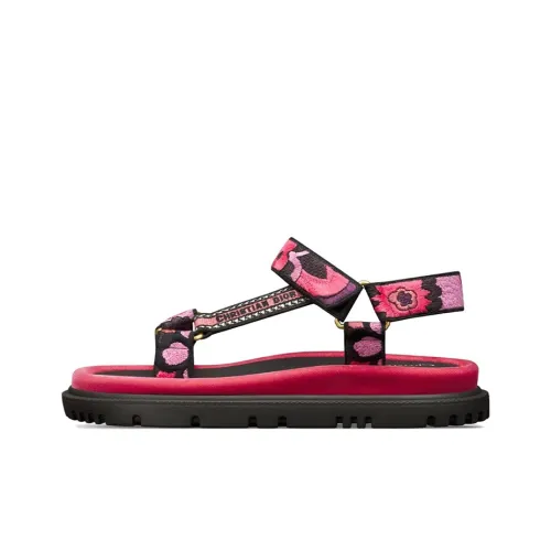 DIOR D-Wave Beach Sandals Women's Black/Pink