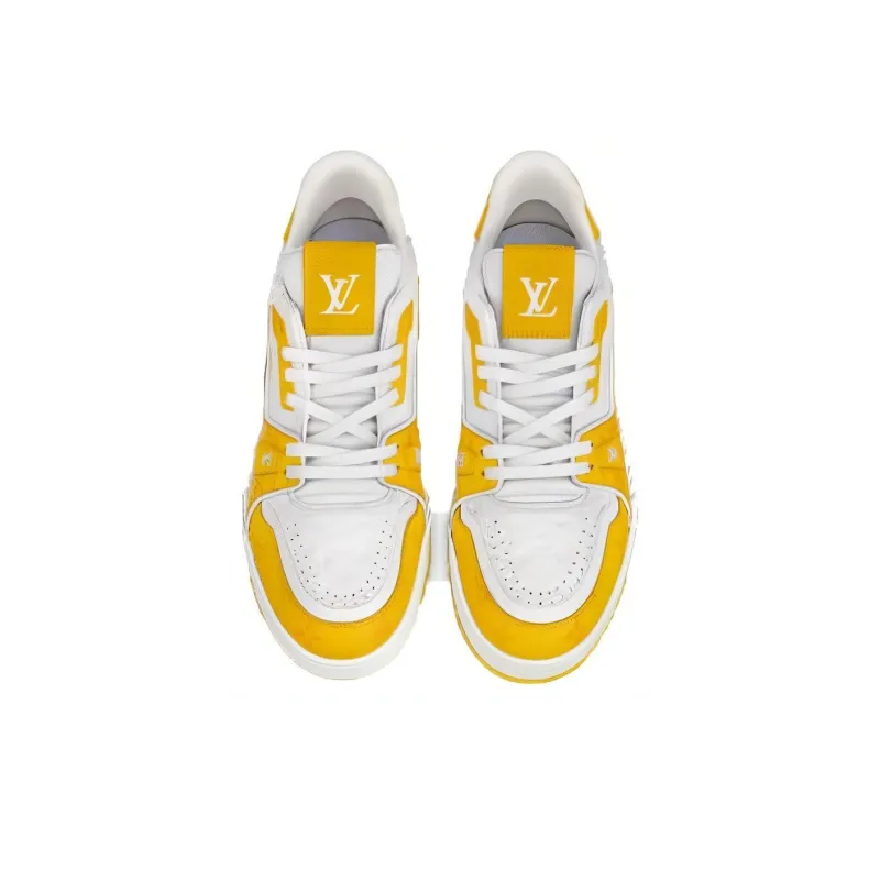 LOUIS VUITTON Lv Trainers 'White Yellow'-3