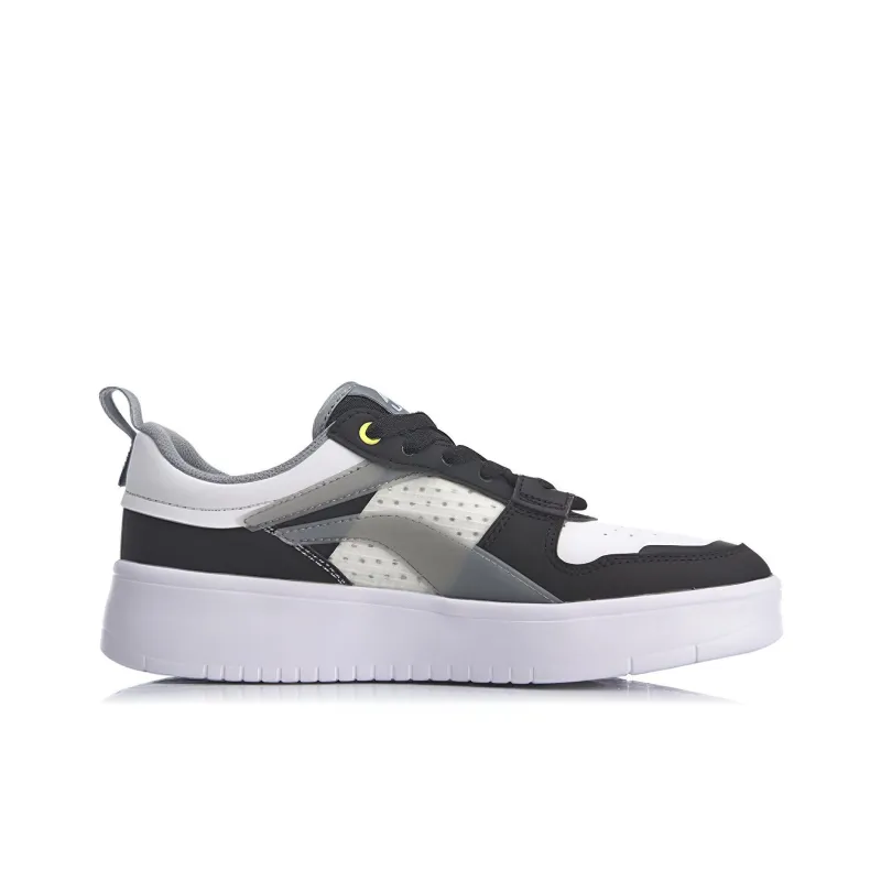 LiNing Wave Superwave Lite Anti Slip Wear Resistant Low Top Skateboard Shoes Men's White Black Gray-1