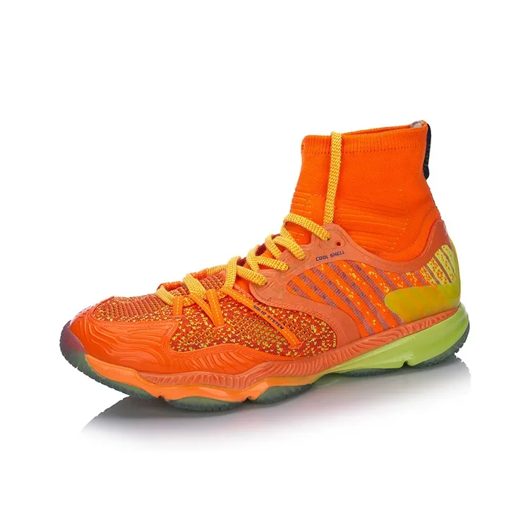 LiNing Ranger Chameleon Cushioning Rebound High-Top Badminton Shoes Unisex Neon Radiant Orange-2