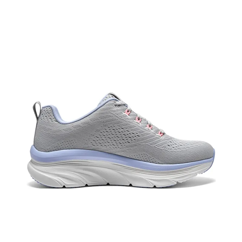 Skechers D'lux Walker Anti Slip Wear Resistant Low Top Casual Shoes Women's Gray Purple Pink-1
