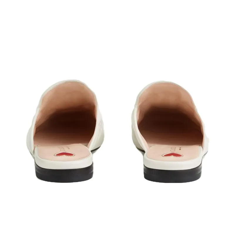 GUCCI Princetown Slipper White Embossed Leather-4