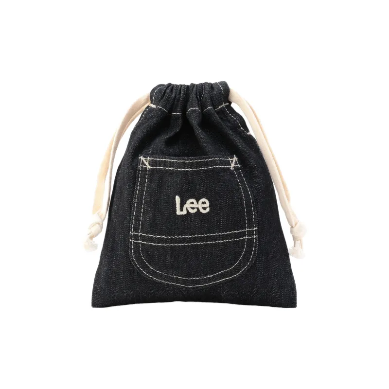 Lee Cotton Drawstring Bag Coin Purse Small Size Women's Indigo-1