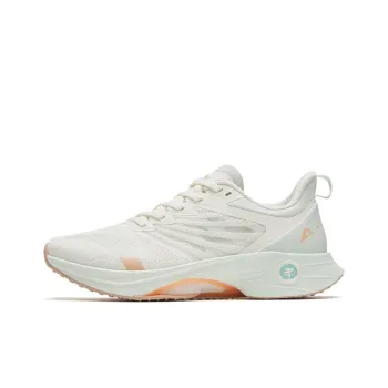 Anta MACH 3.0 Cushioned Slip Resistant Abrasion Resistant Low Top Casual Running Shoes Women's White Orange Green