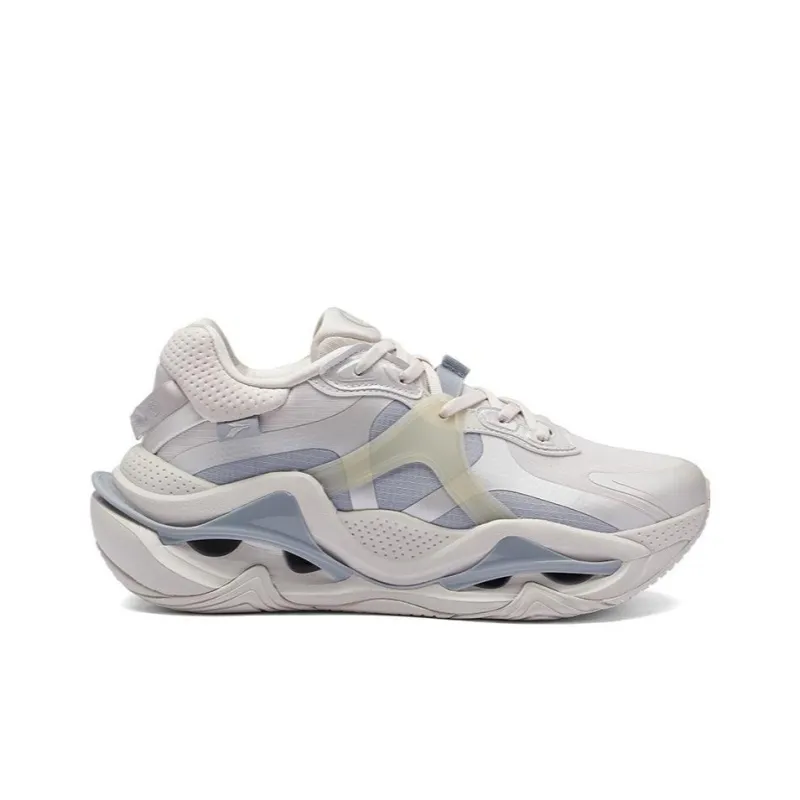 361° Shock Absorbers With Slip Resistant And Abrasion Resistant Properties Low Top Running Shoes Men's Gray White-1