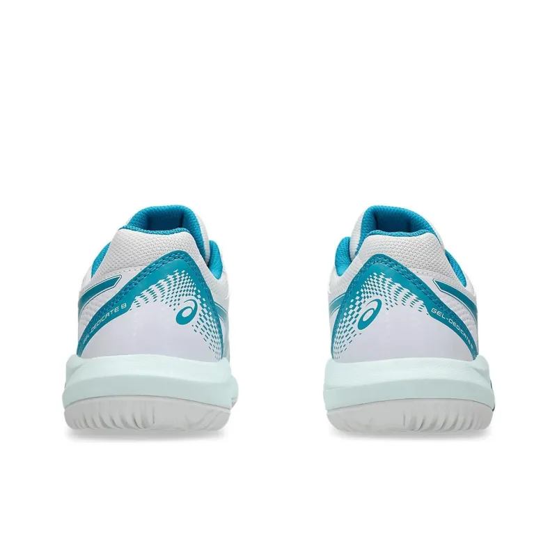 Asics Gel Dedicate 8 Abrasion Resistant Low Top Tennis Shoes Women's White Blue-3