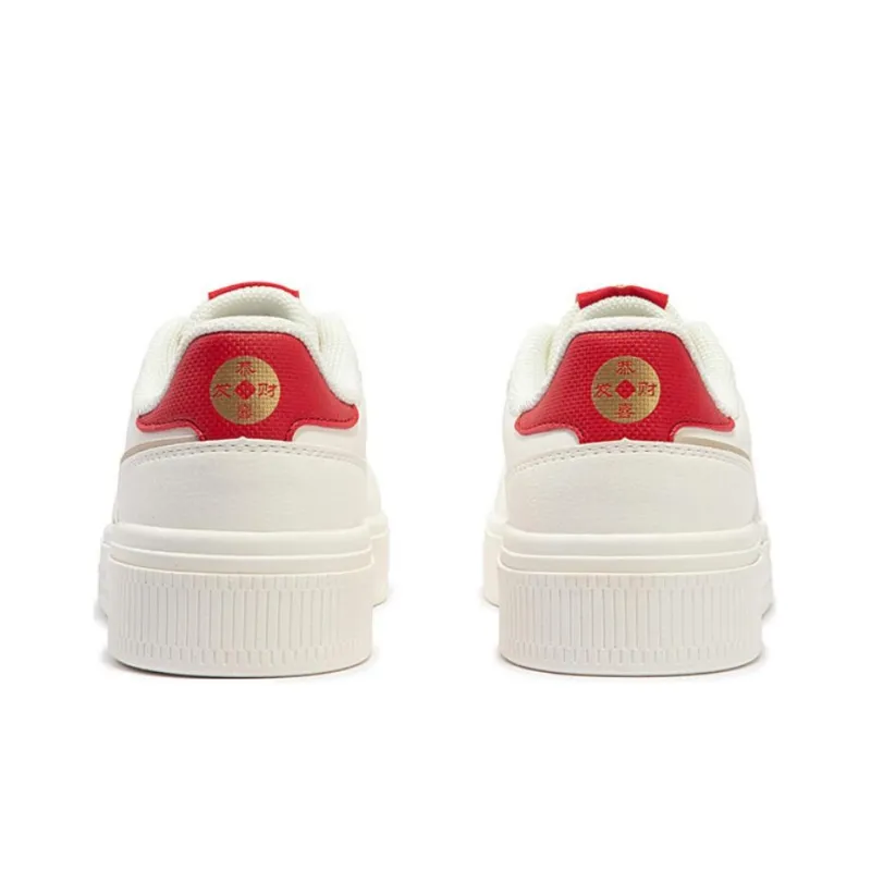 361° Non slip Lightweight Low Top Skateboard Shoes Women's White Red-3