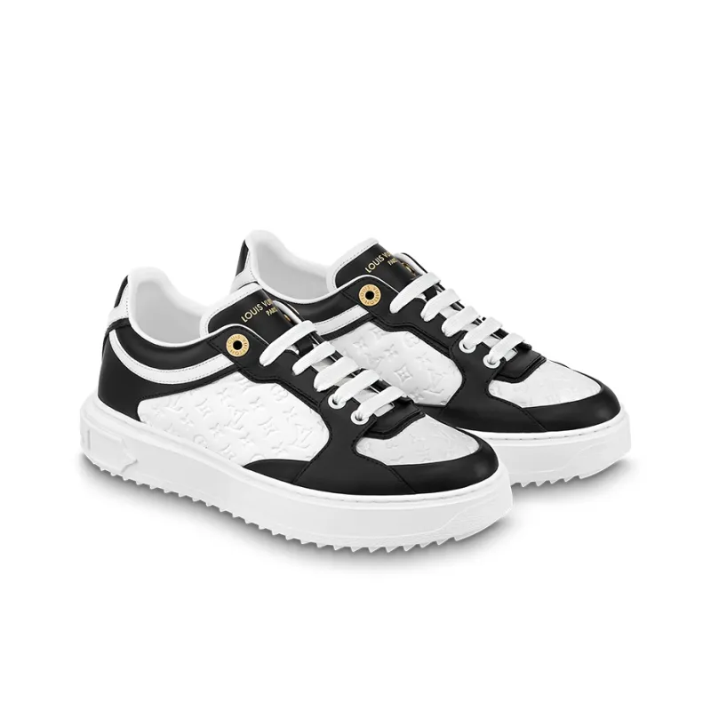 LOUIS VUITTON Time Out Sneakers 'White Mini Monogram Black' Women's-2