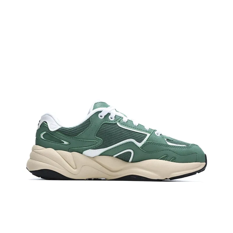 FILA FUSION Flash Anti Slip Wear Resistant Low Top Running Shoes Women's Green White-1