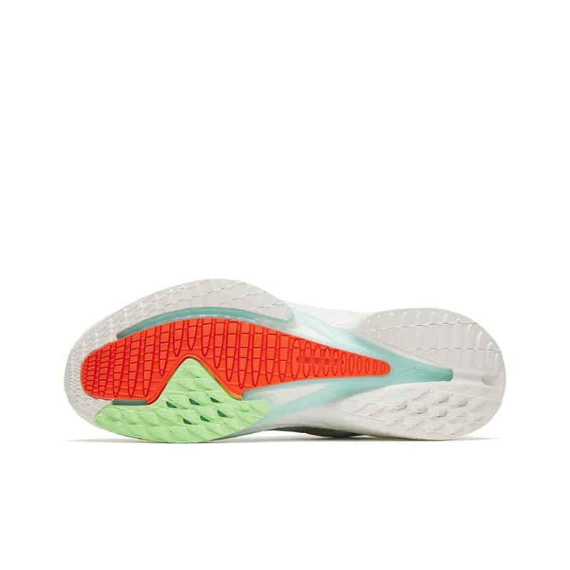 Anta MACH 3.0 Anti Slip Wear Resistant Low Top Long Distance Running Shoes Men's White Blue Orange-4