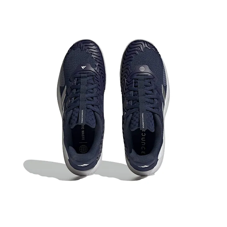 Adidas Solecourt Control Lightweight Wear resistant And Non slip Low Top Tennis Shoes Blue And White Silver-4