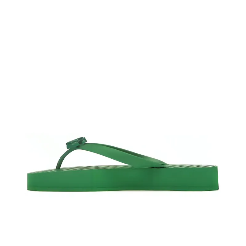 GUCCI Chevron Thong Sandal Green Rubber Women's-0