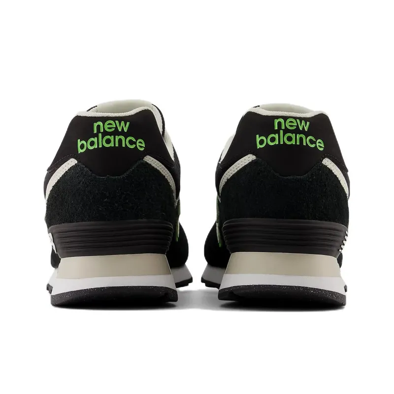 New Balance 574 Black White Green-4