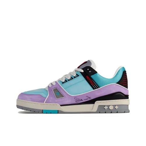 LOUIS VUITTON Trainer Skateboard Shoes Unisex Low-Top Blue Purple