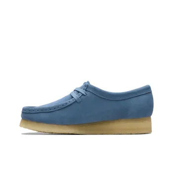 Clarks Suede Wear Resistant Low Top Casual Shoes Women's Blue