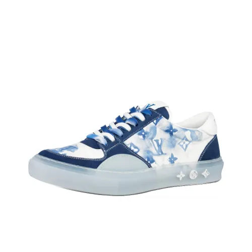 LOUIS VUITTON Ollie Skateboard Shoes Men Low-Top White/Blue