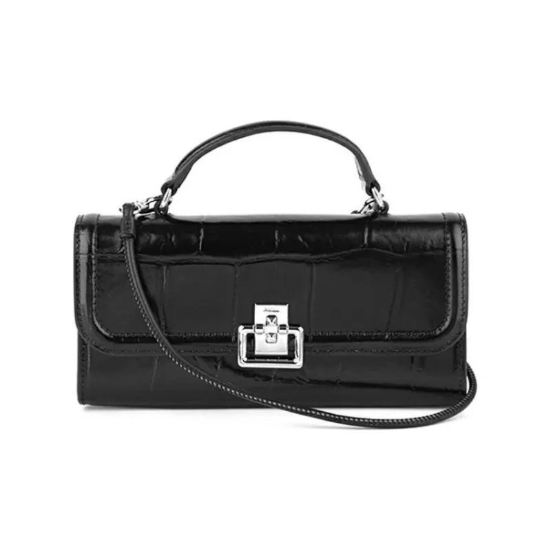 Furla Leather Portable Shoulder Bag Crossbody Bag Wallet Mini Women's Black-0