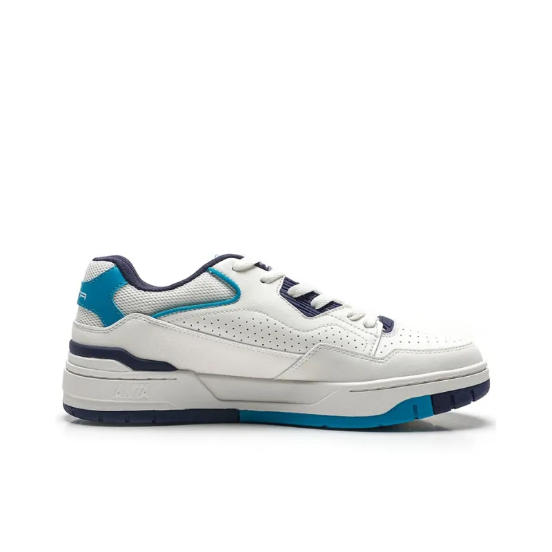 Anta Flame 4.0 Anti Slip Wear Resistant Low Top Skateboard Shoes Men's White Blue-1