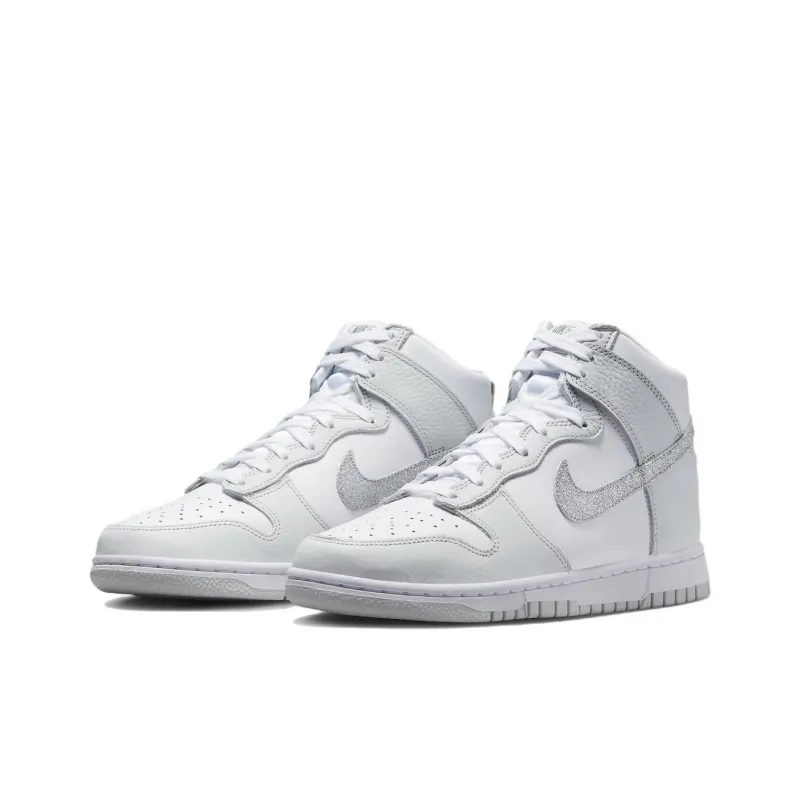 Nike Dunk High Silver Glitter Swoosh Women's-2