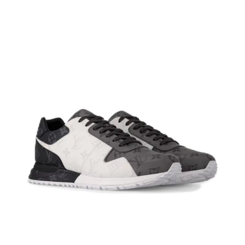 LOUIS VUITTON Run Away Slip Resistant, Abrasion Resistant, Breathable Low Top Sports Casual Shoes Men's White Gray-3