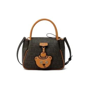 FION Canvas Portable Crossbody Bag Shoulder Bag Regular Women's Coffee/Camel