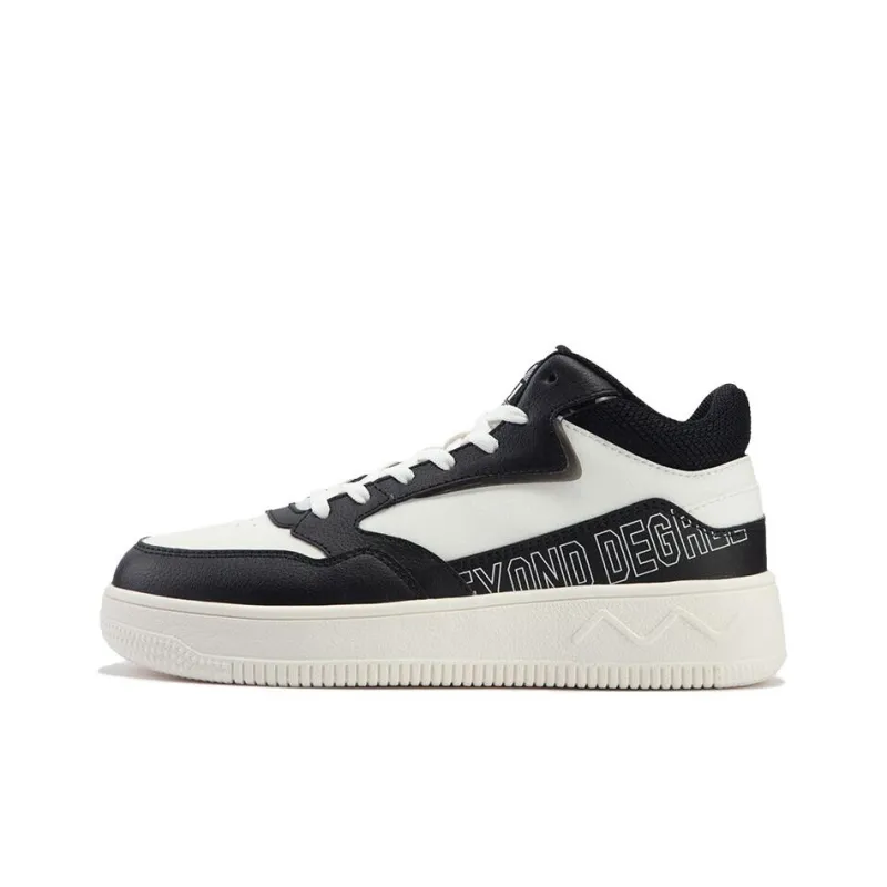 361° AF1 Flying Target Abrasion Resistant Breathable High Top Skateboard Shoes Women's White Black-0