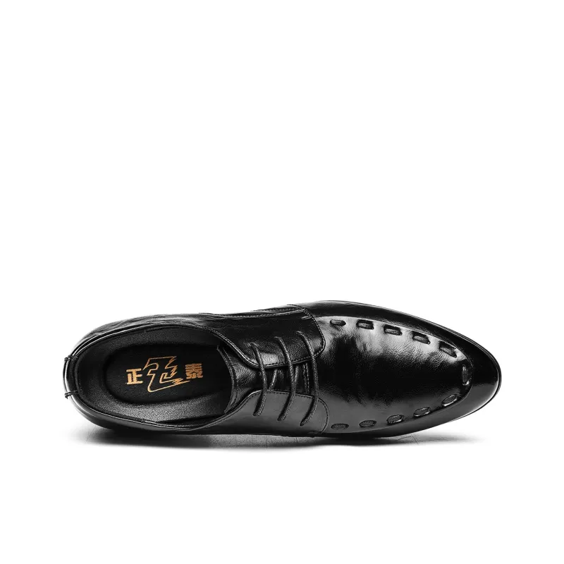 CHINT Dress Shoes Men Low Top Black-3