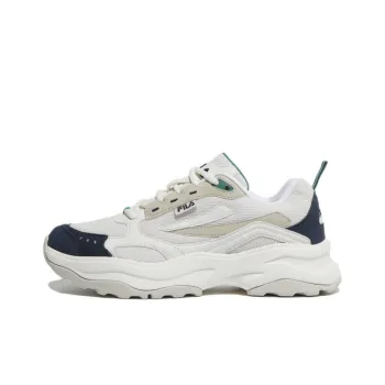 FILA Wood Block Low Top Casual Shoes Unisex White Korean Style