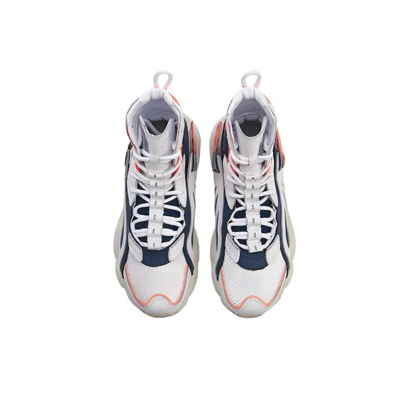 X girl x LiNing Butterfly Slip Resistant High Top Chunky Sneakers Women's Blue White-2