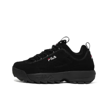 FILA Disruptor 2 1998 Anti Slip Wear Resistant Low Top Casual Shoes Unisex All Black Korean Style