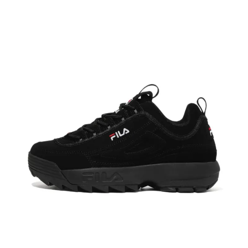 FILA Disruptor 2 1998 Anti Slip Wear Resistant Low Top Casual Shoes Unisex All Black Korean Style-0
