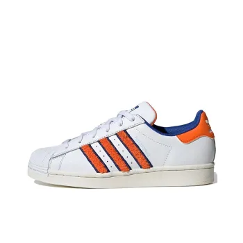 Adidas Originals Superstar Cloud White Orange Royal Blue Women's