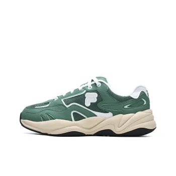 FILA FUSION Flash Anti Slip Wear Resistant Low Top Running Shoes Women's Green White