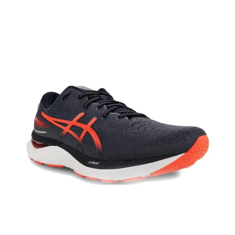 Asics Gel-Cumulus 24 Durable Breathable Low-Top Running Shoes Black Orange White-2