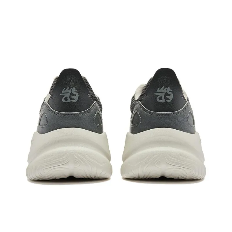 QIAODAN Cushioned Wear Resistant Breathable Low Top Casual Shoes Men's Gray-3