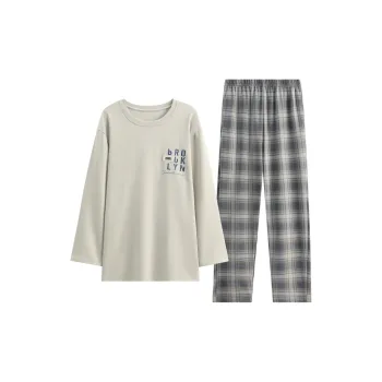 FENTENG Pajama Set Men's Light Gray
