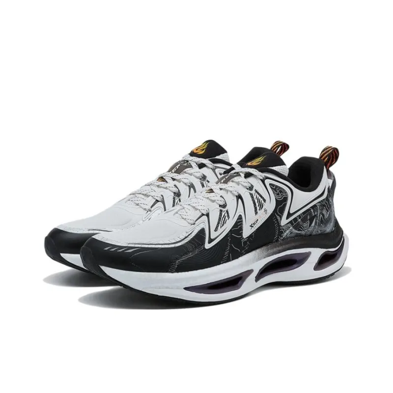 XTEP Wind & Fire 26th Generation Dynamic Foam Running Shoes Men's White Black-1