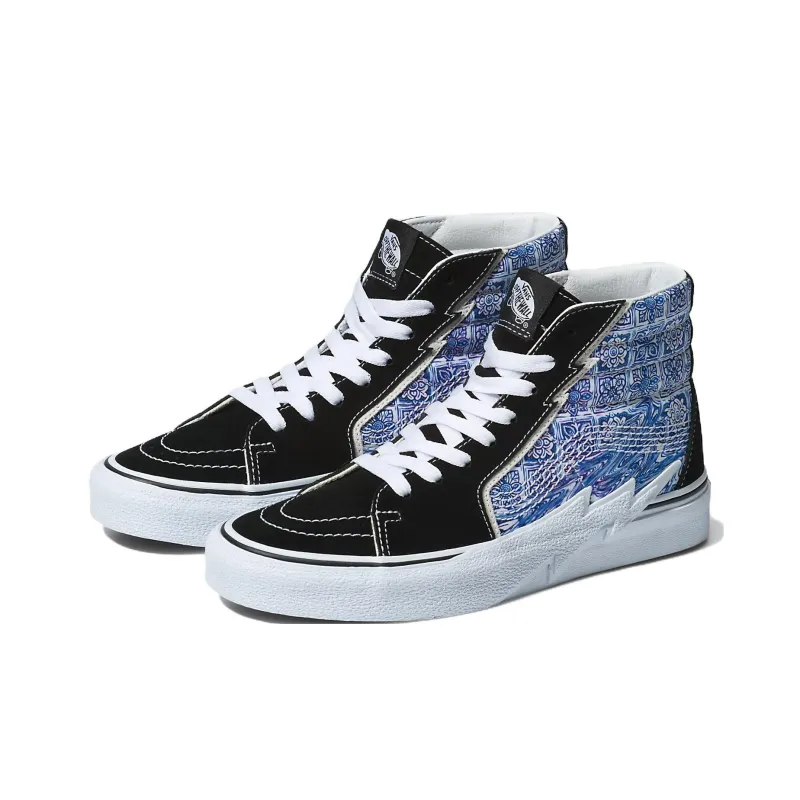Vans Sk8 Hi Bolt Casual Fashion High Top Shoes 'Liquify Black Blue'-2