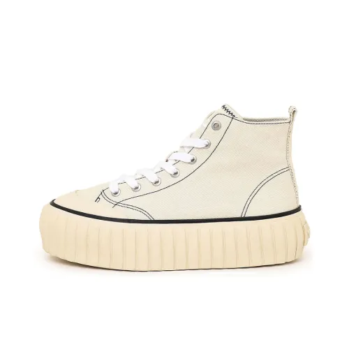 DIESEL S-Hanami Skateboard Shoes Women's High-Top Beige