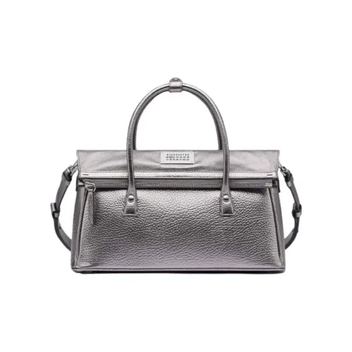 Maison Margiela 5AC Patent Leather Shoulder Bag Crossbody Bag Handbag Medium Size Women's Metal Silver