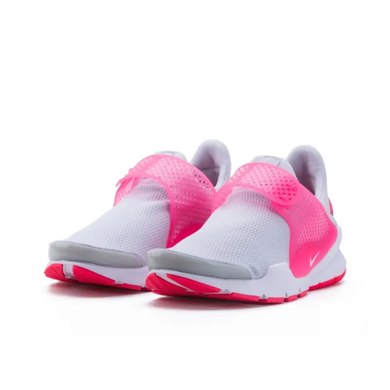 Nike Sock Dart Cushioned Anti-Slip And Wear-Resistant Lightweight Low-Top Casual Shoes GS Gray Pink-2