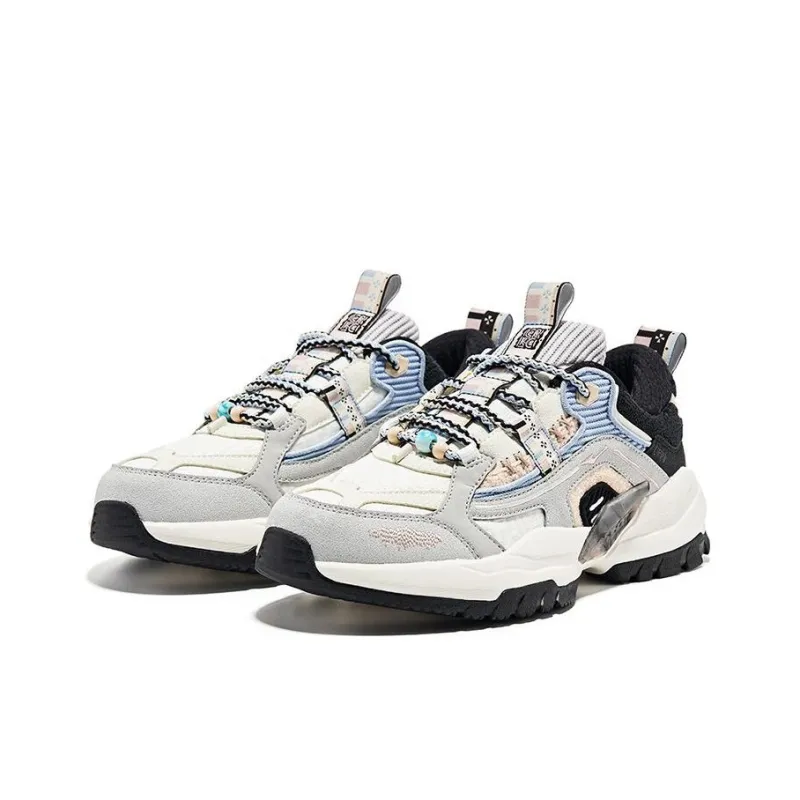 Erke Warm Sun Anti Slip Wear Resistant Low Top Padded Sports Casual Shoes Women's Gray Black-2