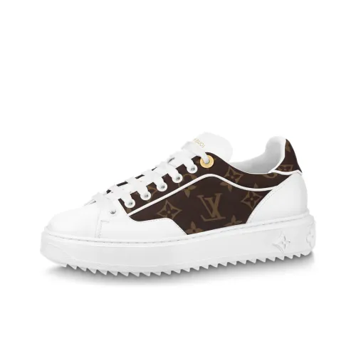 LOUIS VUITTON Time Out Sneakers 'White With Brown Monogram' Women's