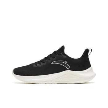 Anta Flyknit Slip Resistant, Abrasion Resistant, Lightweight Low Top Sprint Running Shoes Women's Black White