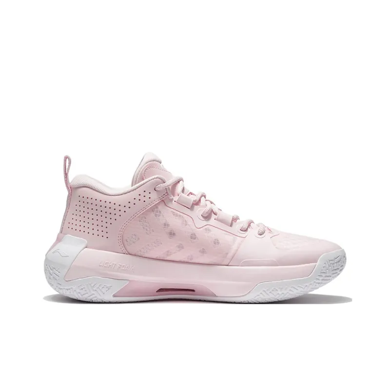 LINING Liren 2 Low Basketball Shoes Men Low Top New Light Pink/Standard White-1