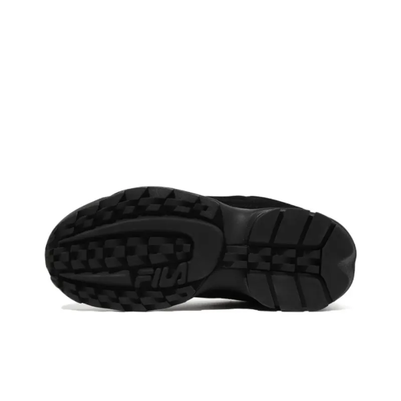 FILA Disruptor 2 1998 Anti Slip Wear Resistant Low Top Casual Shoes Unisex All Black Korean Style-4